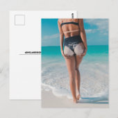 SANDY HINTERN BEACH MÄDCHENKARTEN POSTKARTE (Vorne/Hinten)