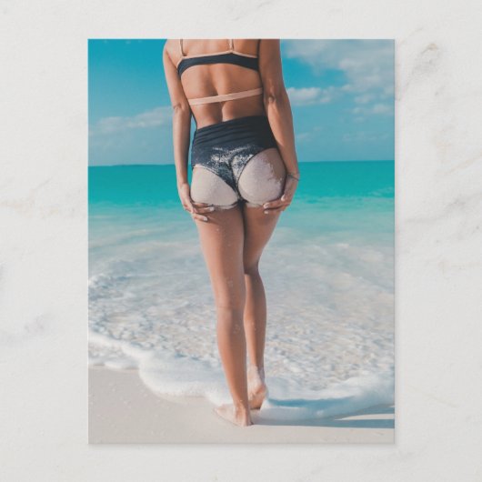 SANDY HINTERN BEACH MÄDCHENKARTEN POSTKARTE (Vorderseite)