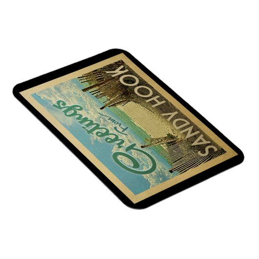 Sandy Hook Beach Vintage Travel Magnet (Rechte Seite)