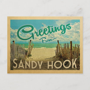 Sandy Hook Beach Vintage Travel Postkarte