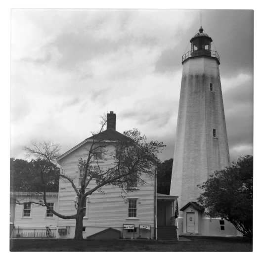 Sandy Hook Leuchtturm Fliese (Vorderseite)