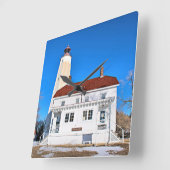 Sandy Hook Leuchtturm, New Jersey Wall Clock Quadratische Wanduhr (Winkel)