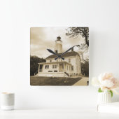Sandy Hook Leuchtturm Quadratische Wanduhr (Zuhause)