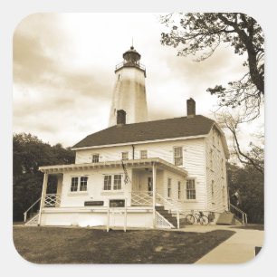 Sandy Hook Leuchtturm Quadratischer Aufkleber