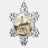 Sandy Hook Leuchtturm Schneeflocken Zinn-Ornament (Rechts)