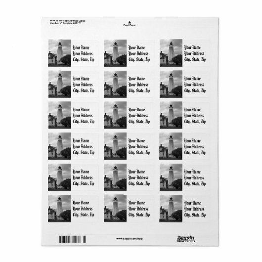 Sandy Hook Lighthouse Adressaufkleber (Vorne)