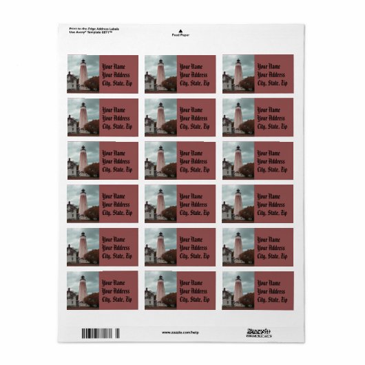 Sandy Hook Lighthouse Adressaufkleber (Vorne)