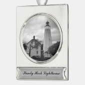 Sandy Hook Lighthouse Banner-Ornament Silber (Links)