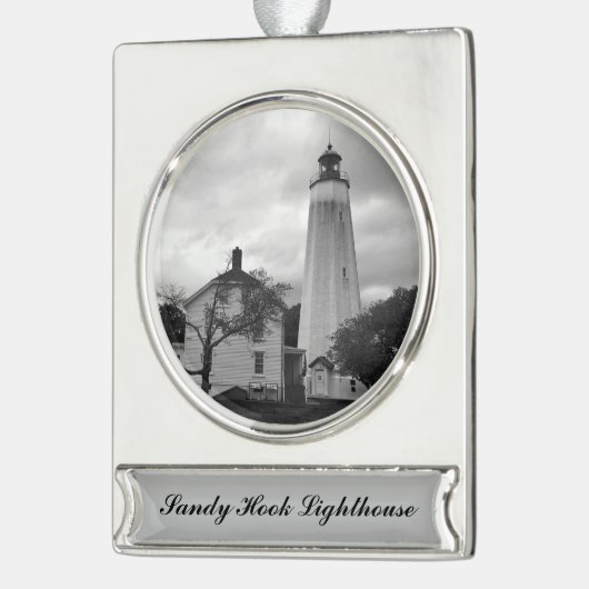 Sandy Hook Lighthouse Banner-Ornament Silber (Links)