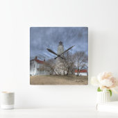 Sandy Hook Lighthouse Clock 2 Quadratische Wanduhr (Zuhause)