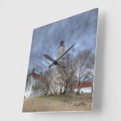 Sandy Hook Lighthouse Clock 2 Quadratische Wanduhr (Winkel)