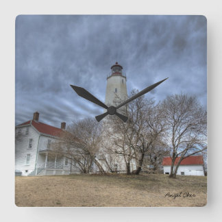 Sandy Hook Lighthouse Clock 2 Quadratische Wanduhr