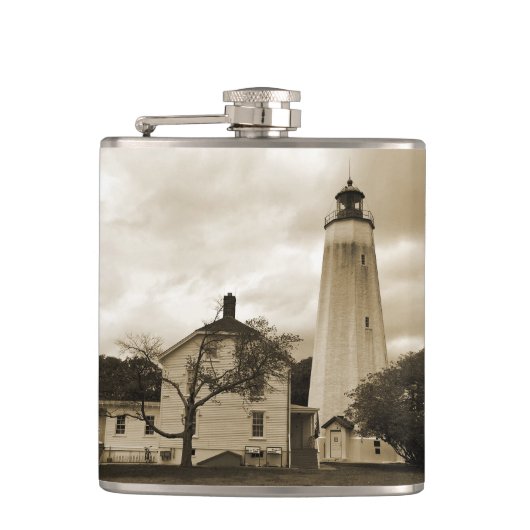 Sandy Hook Lighthouse Flachmann (Vorderseite)