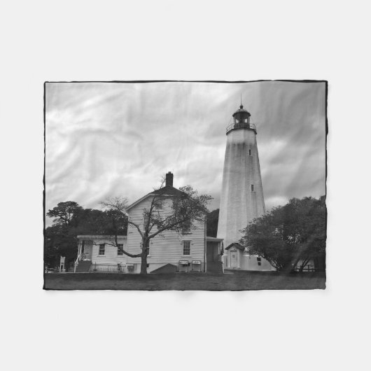 Sandy Hook Lighthouse Fleecedecke (Vorderseite (Horizontal))