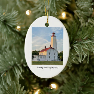 Sandy Hook Lighthouse Keramik Ornament