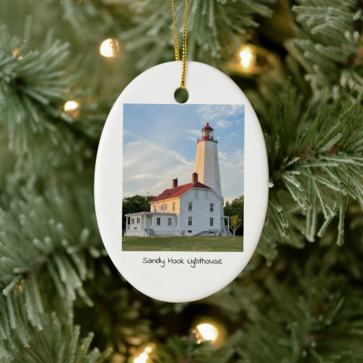 Sandy Hook Lighthouse Keramik Ornament (Baum)