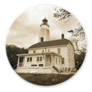 Sandy Hook Lighthouse Keramikknauf