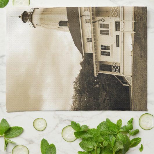 Sandy Hook Lighthouse Küchentuch (Gefaltet)