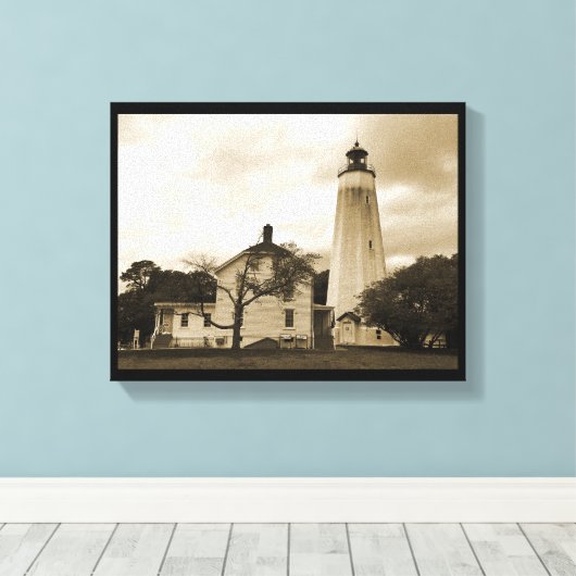 Sandy Hook Lighthouse Leinwanddruck (Insitu (Holzboden))