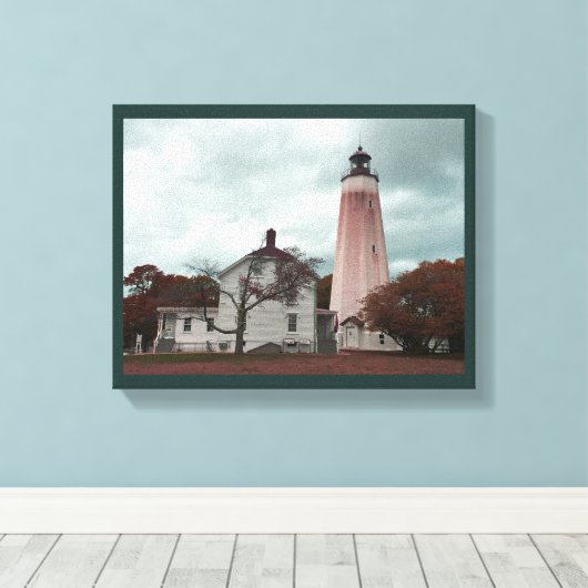 Sandy Hook Lighthouse Leinwanddruck (Insitu (Holzboden))
