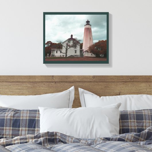 Sandy Hook Lighthouse Leinwanddruck (Insitu (Schlafzimmer))
