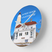 Sandy Hook Lighthouse, New Jersey Clock Runde Wanduhr (Winkel)