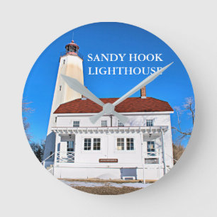 Sandy Hook Lighthouse, New Jersey Clock Runde Wanduhr