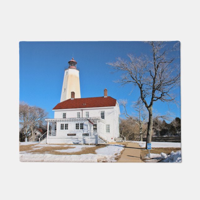 Sandy Hook Lighthouse, New Jersey Door Mat Fußmatte (Vorderseite)
