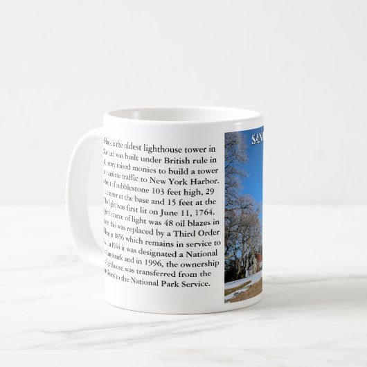 Sandy Hook Lighthouse, New Jersey Tasse (Vorderseite Links)
