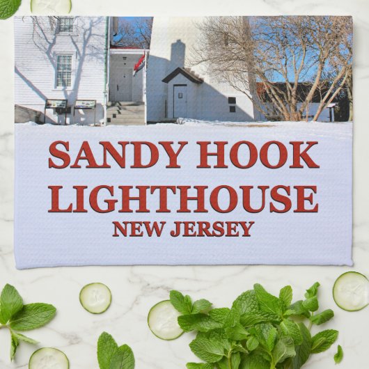 Sandy Hook Lighthouse, New Jersey Teetuch Geschirrtuch (Gefaltet)