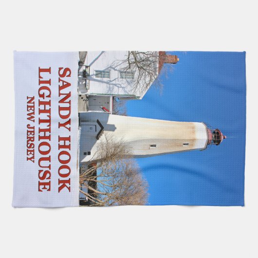 Sandy Hook Lighthouse, New Jersey Teetuch Geschirrtuch (Horizontal)