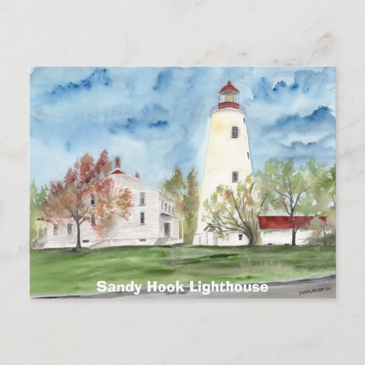 Sandy Hook Lighthouse Postkarte (Vorderseite)