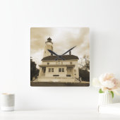 Sandy Hook Lighthouse Quadratische Wanduhr (Zuhause)