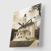 Sandy Hook Lighthouse Quadratische Wanduhr (Winkel)