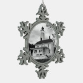 Sandy Hook Lighthouse Schneeflocken Zinn-Ornament (Links)