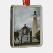 Sandy Hook Lighthouse Silbernes Ornament (Rechts)