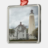 Sandy Hook Lighthouse Silbernes Ornament (Links)