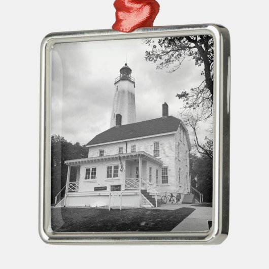 Sandy Hook Lighthouse Silbernes Ornament (Links)