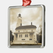 Sandy Hook Lighthouse Silbernes Ornament (Links)