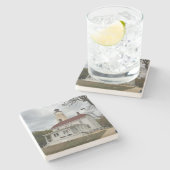 Sandy Hook Lighthouse Steinuntersetzer (Seitenansicht)