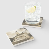 Sandy Hook Lighthouse Steinuntersetzer (Seitenansicht)