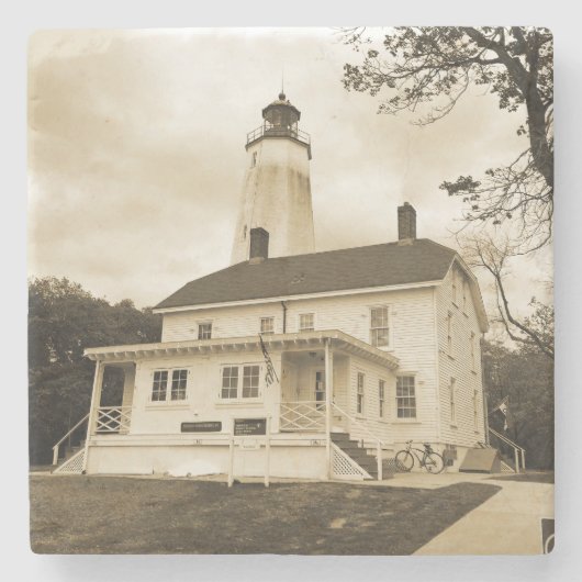 Sandy Hook Lighthouse Steinuntersetzer (Vorderseite)