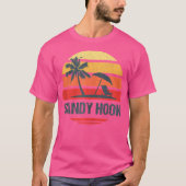 Sandy Hook Nj Beach Retro Sun gestört Design T-Shirt (Vorderseite)