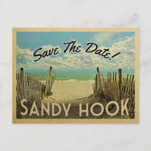 Sandy Hook Save the Date Vintag Beach Nautical Ankündigungspostkarte