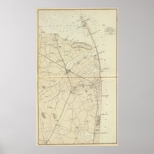 Sandy Hook to Shark River Coast Chart Map Poster (Vorne)