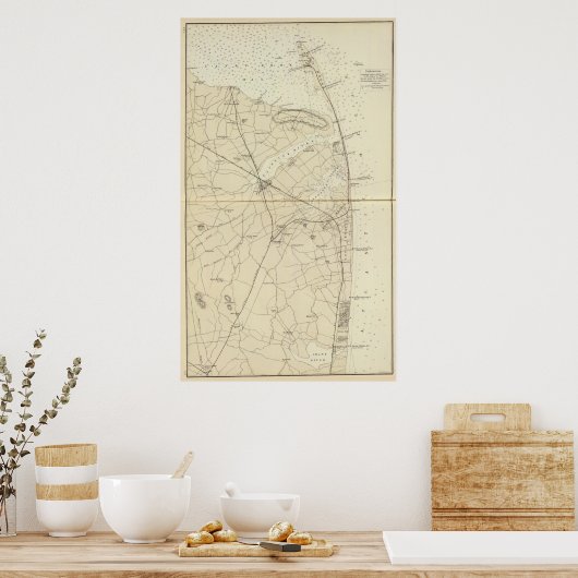 Sandy Hook to Shark River Coast Chart Map Poster (Küche)