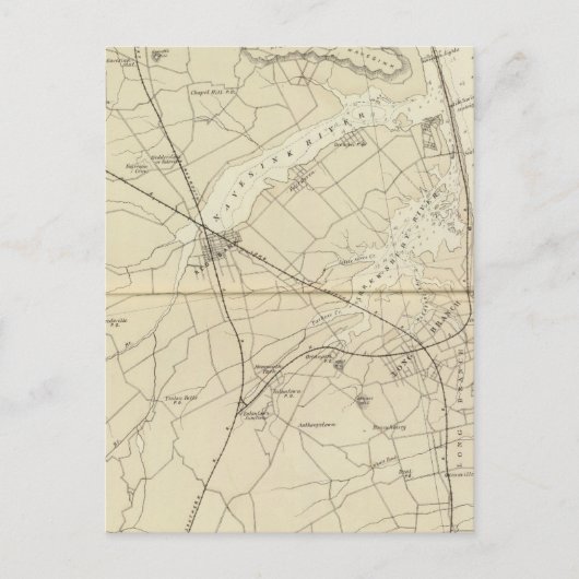 Sandy Hook to Shark River Coast Chart Map Postkarte (Vorderseite)