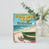 Sandy Lane Beach Barbados Urlaubsposter Postkarte (Stehend Vorderseite)