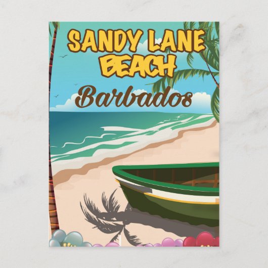 Sandy Lane Beach Barbados Urlaubsposter Postkarte (Vorderseite)