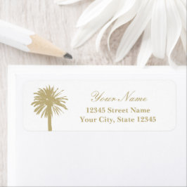 Sandy-Logo aus beigefarbenen Palmen - Hochzeitsadr